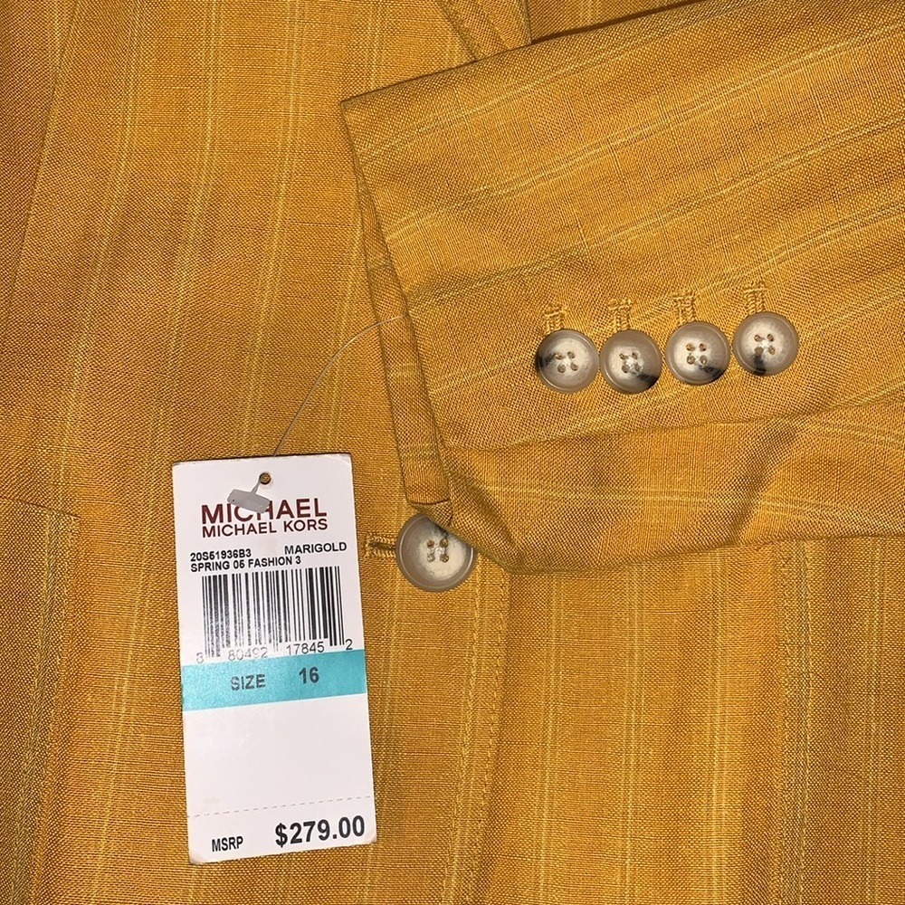 Michael Kors Vintage Spring 2006 Marigold Pinstripe Blazer NWT Size 16 - Picture 8 of 13
